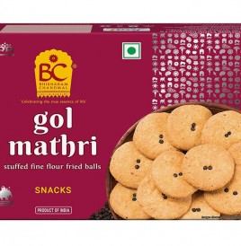 Bhikharam Chandmal Gol Mathri Stuffed Fine Flour Fried Balls   Pack  375 grams